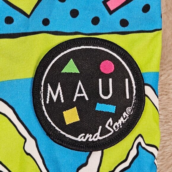 Maui and Sons Board Shorts Colorful Sharks Swim Trunks Surf Men's Size XL Beach - Picture 8 of 16